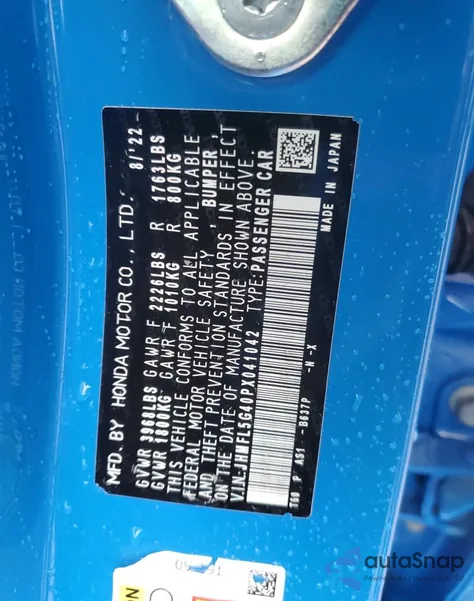 2023 Honda Civic Type-R from USA, damaged, VIN JHMFL5G40PX000099